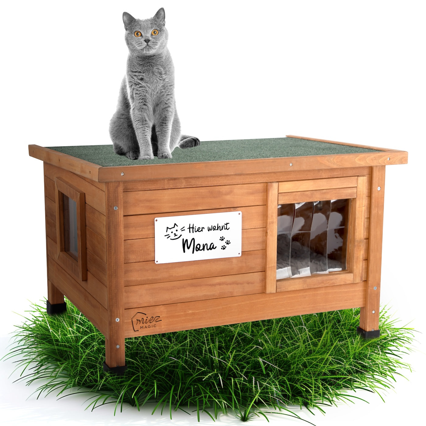 Katzenhaus Outdoor - winterfest & isoliert - inklusive Katzenkissen